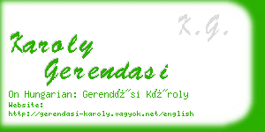 karoly gerendasi business card